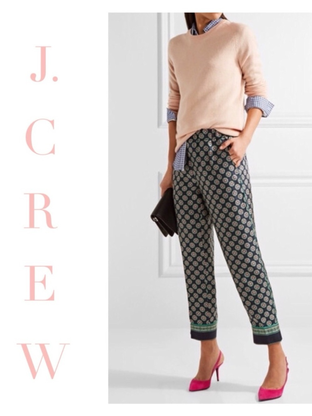 💎RARE💎NWOT J Crew 💯% Silk Foulard Print Pant, Size 00